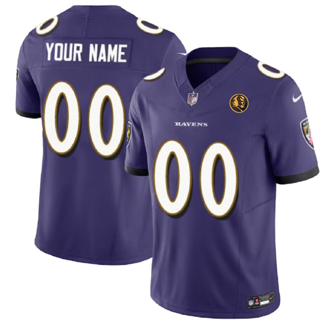 Men's Baltimore Ravens Active Player Custom Purple 2023 F.U.S.E. With John Madden Patch Vapor Football Limited Jersey